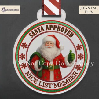 Santa’s Nice List Medal Designs Set with 7 festive colourways, 10 mock-ups and resizeable circular format. Perfect for medals, baubles, badges and stickers.