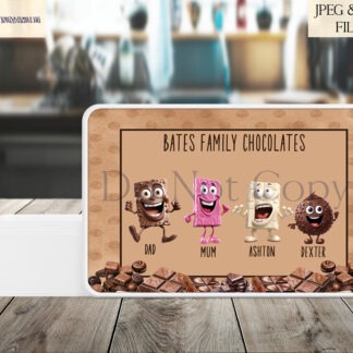 Chocolate Character Designs Clip Art Set with 32 characters, 6 backgrounds and mock-ups for novelty gifts and craft projects