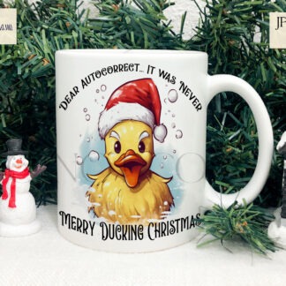 Comedy Christmas Duck Designs Set featuring 7 quirky festive ducks with textless and pun-filled options plus mock-ups