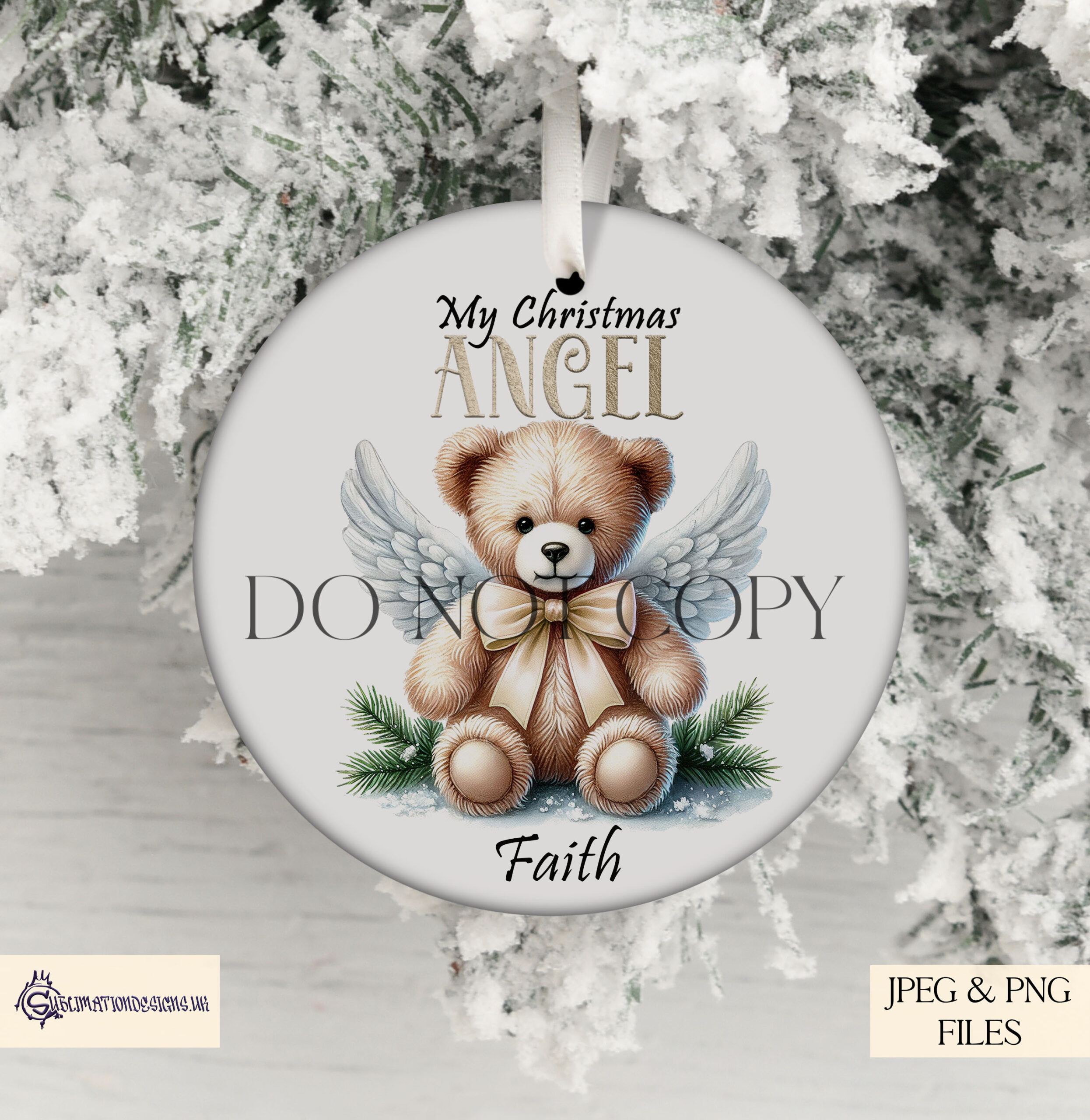 Christmas Angel Teddy Memorial Designs Set updated with 5 colour schemes, wording options and bonus discontinued version with mock-ups
