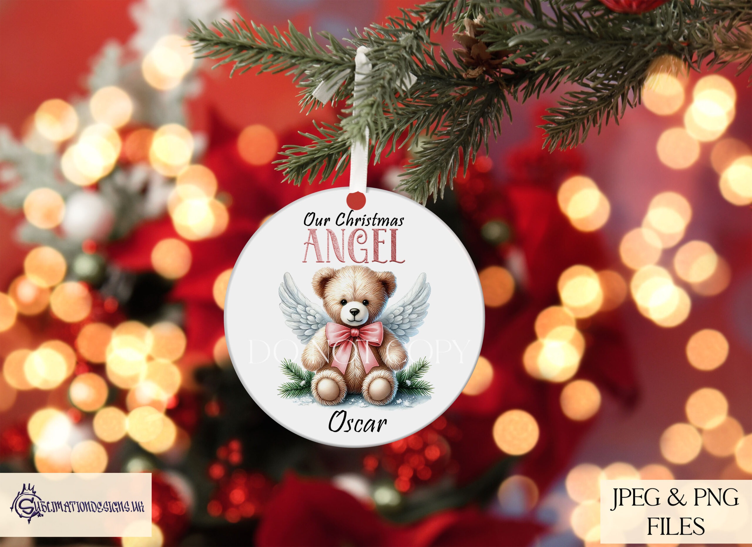 Christmas Angel Teddy Memorial Designs Set updated with 5 colour schemes, wording options and bonus discontinued version with mock-ups