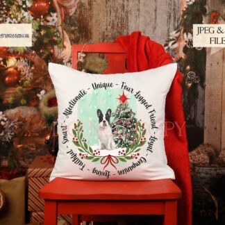 Christmas Dog Bundle with over 180 festive dog breed designs in circular frames and mock-ups for baubles, mugs and cushions