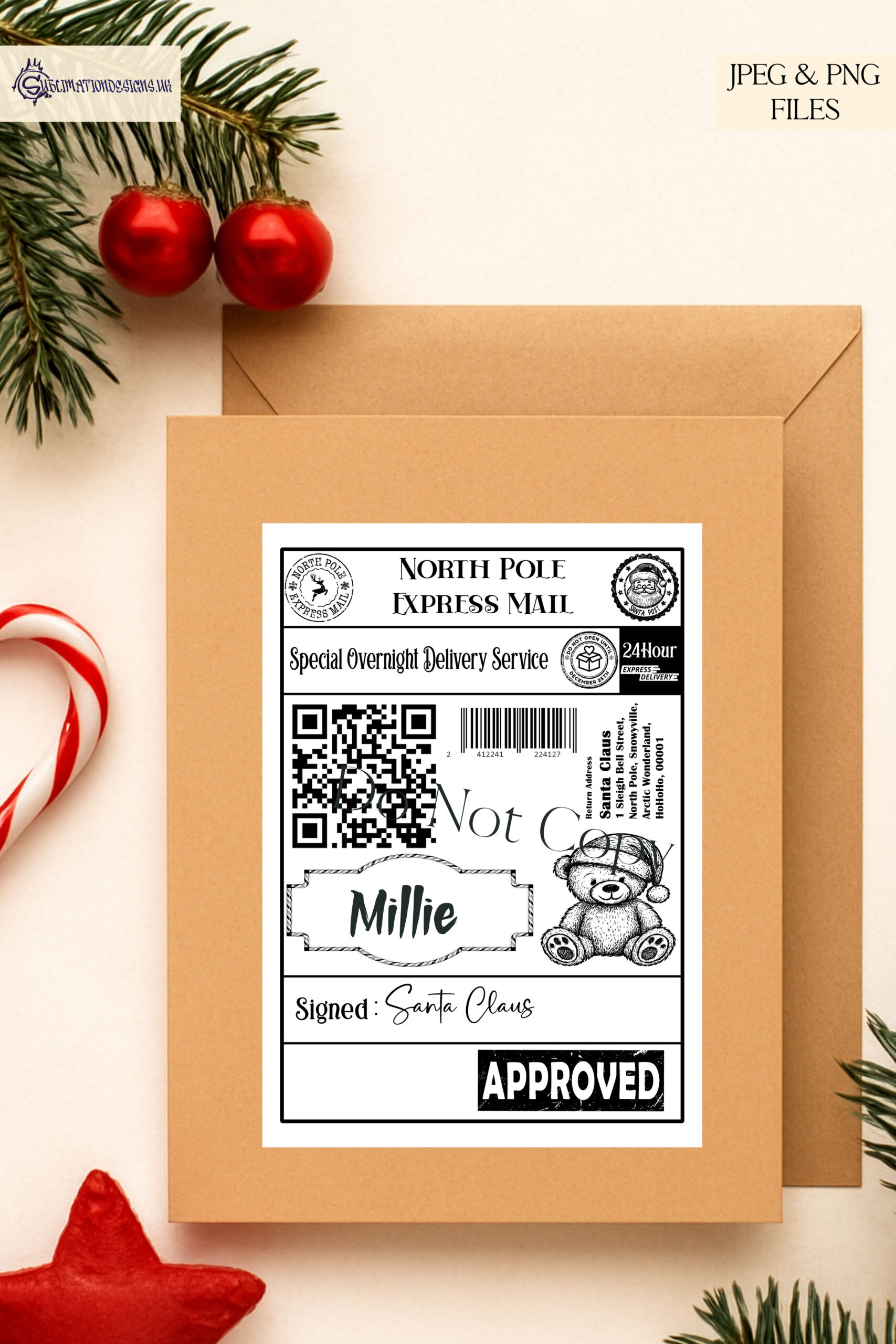 Christmas Post Label Bundle featuring 24 festive designs with new characters for customizable holiday labels