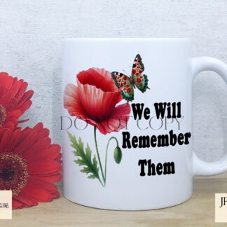 Poppy remembrance designs featuring butterflies and robins for memorial and tribute creations