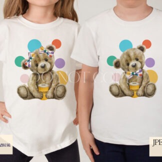 Spotty Themed Charity Bear Designs Set featuring 8 teddy bear illustrations for boys and girls with mock-ups