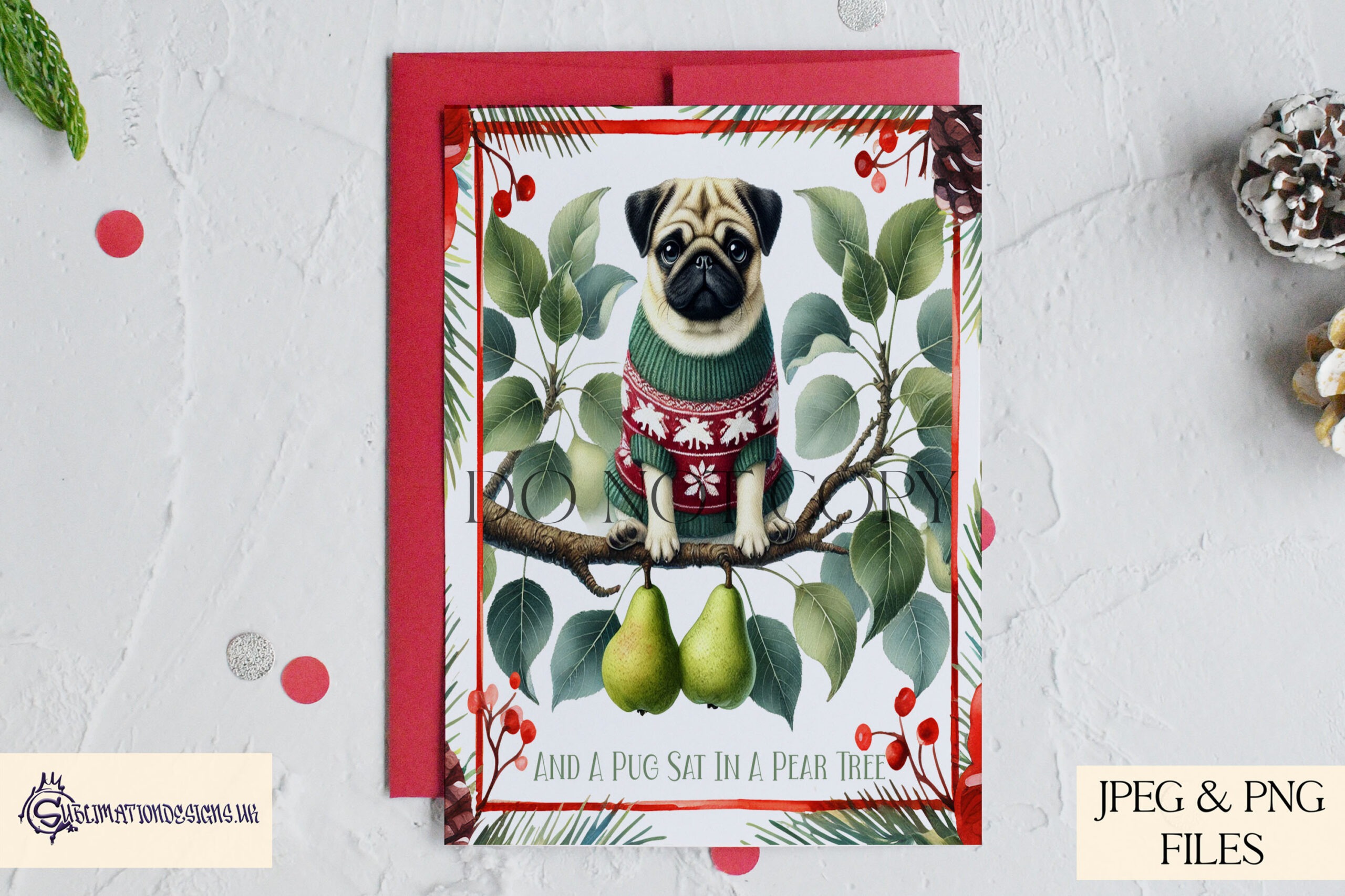 12 Dogs of Christmas Designs featuring festive dog illustrations inspired by the 12 Days of Christmas