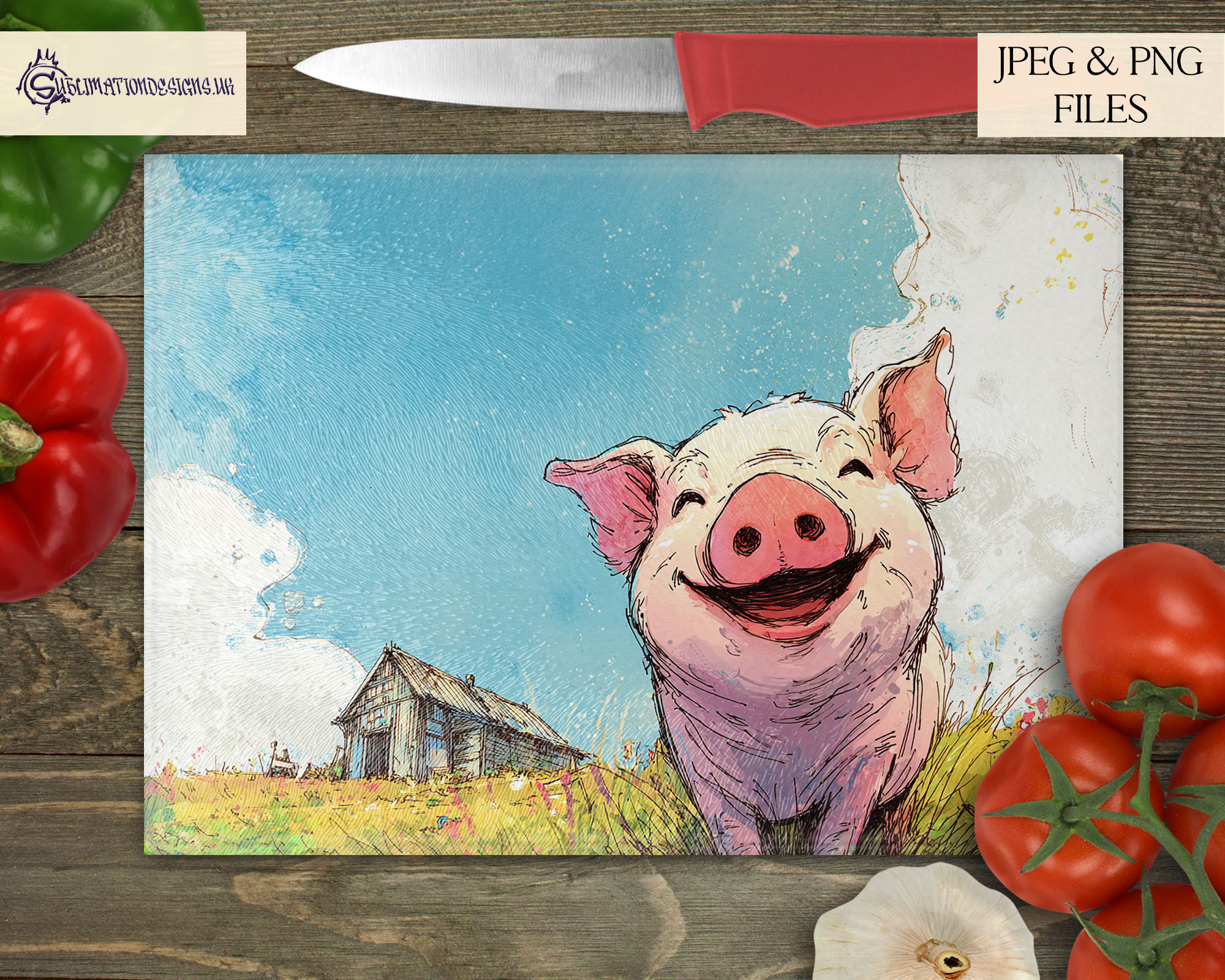Farmyard animal sketch bundle featuring cows, pigs, horses and other farm animals on A4 templates