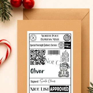 Christmas Post Label Bundle featuring 24 festive designs with new characters for customizable holiday labels