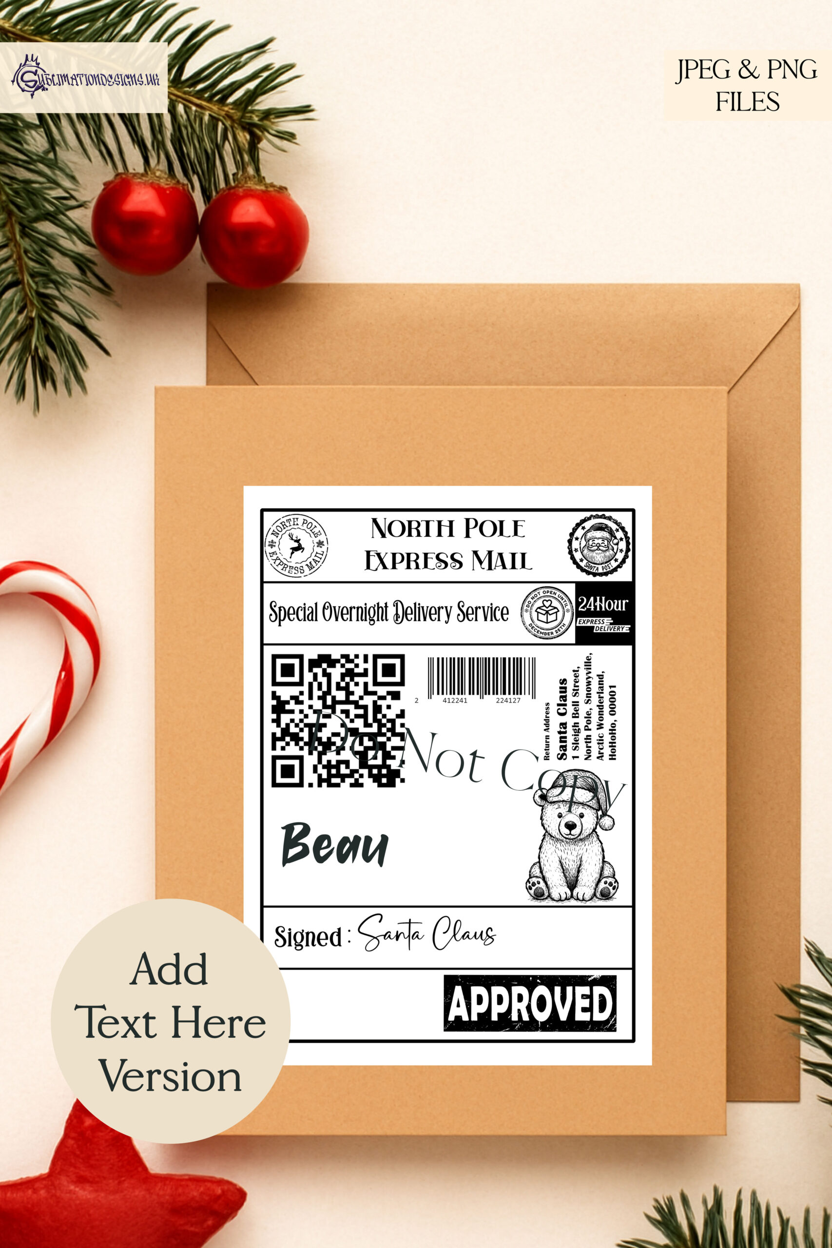 Christmas Post Label Bundle featuring 24 festive designs with new characters for customizable holiday labels