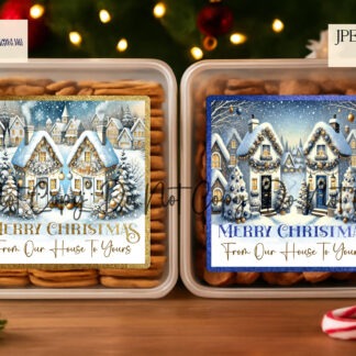 From Our House to Yours Square Tub Topper Designs for Christmas sweet tubs in 5 colour combinations