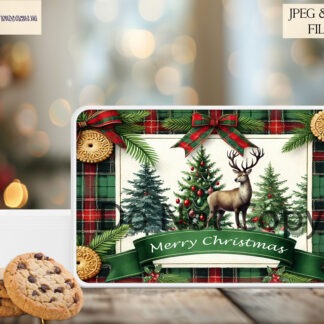 Scottish tartan themed Christmas designs featuring Highland Cows, Stags, and a Gonk Gnome for festive crafts
