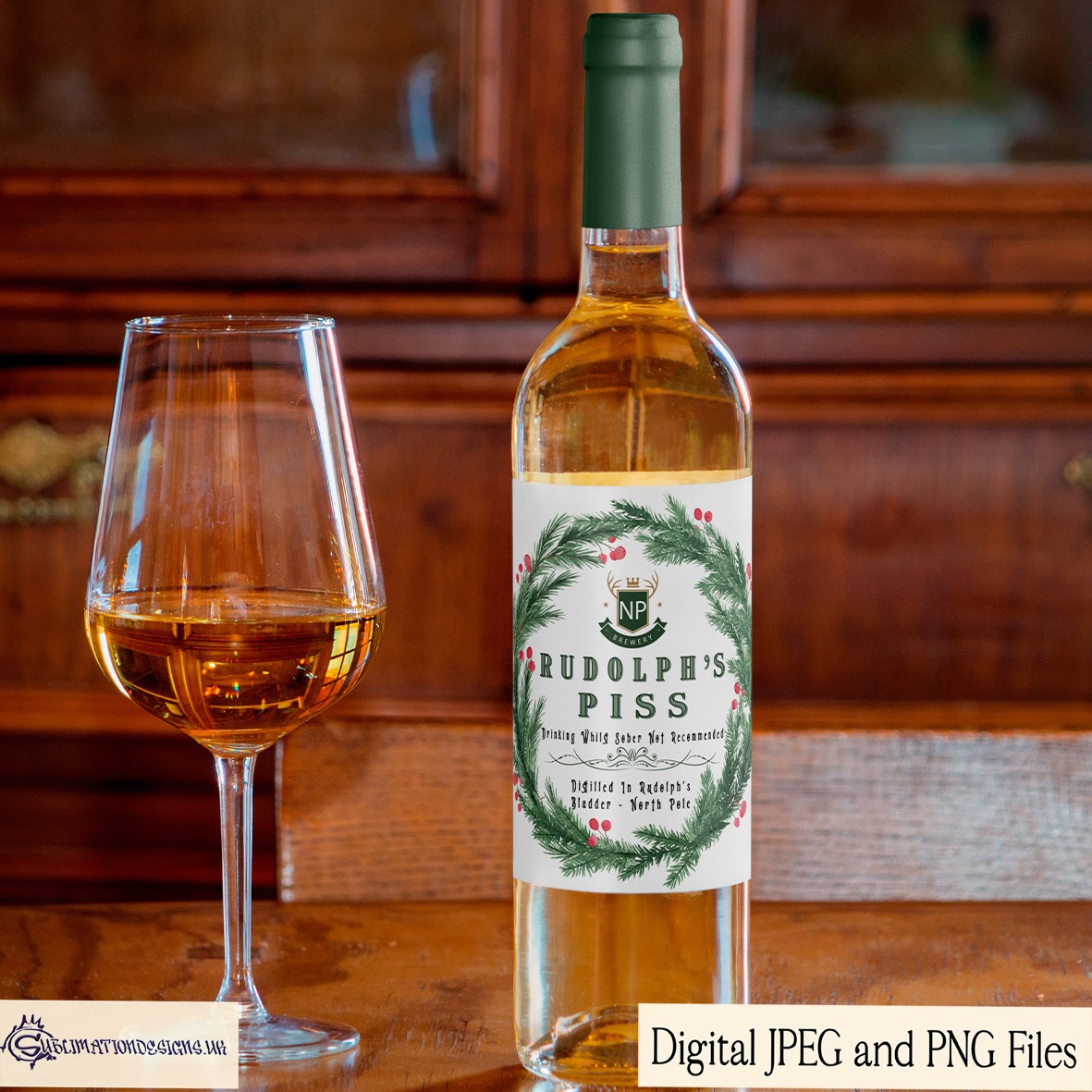 Funny Bottle Label Design Set featuring adult humour beer and wine labels for Secret Santa and gag gifts