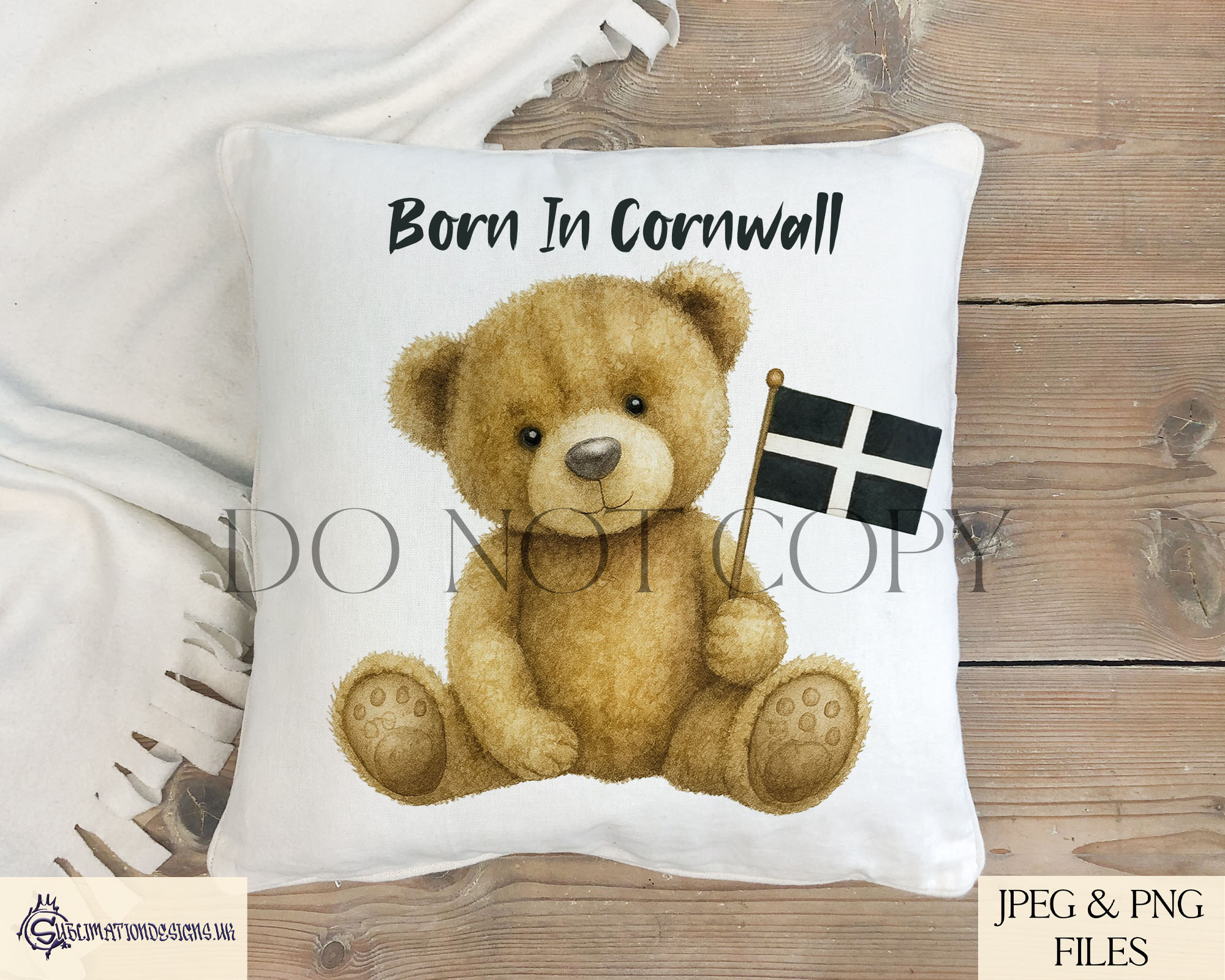 Devon and Cornwall Teddy Bear Set featuring scone designs with flags and local pride