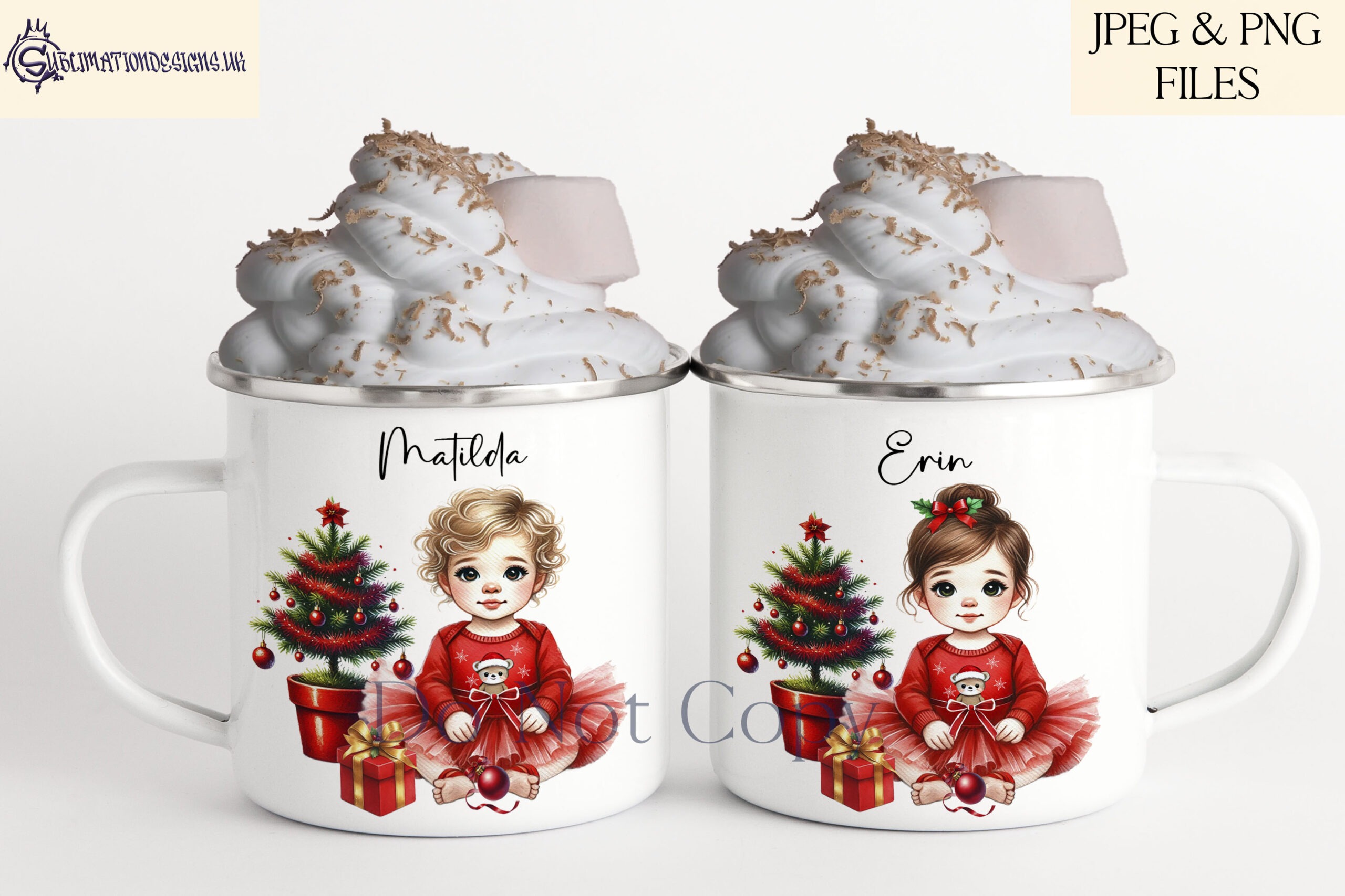 Cute Baby Girls at Christmas Clip Art Set | 30 Designs with Hair & Eye Variations | JPEG & PNG | 4 Mock-Ups | 500 Product Licence Description: Spread festive cheer with our Cute Baby Girls at Christmas Clip Art Set! This delightful collection features 30 unique designs of adorable baby girls in Christmas attire, perfect for adding a touch of cuteness to your holiday products. These designs are perfect for creating personalized holiday items such as cushions, baubles, holiday cards, apparel, mugs, ornaments, and so much more. With various hairstyles, hair colours, and eye colour options (Green, Brown, and Blue), this set has something for everyone. What You Get: 30 Designs Featuring: • 9 Different Baby Girls – Each with various hairstyles and hair colours to suit different tastes • Eye Colour Options – Green, Brown, and Blue eyes for added customization • 3 "1st Christmas" PNG Designs – Perfect for celebrating a baby's first Christmas • Formats: JPEG and PNG (high-resolution) • Mock-Ups: 4 mock-ups showcasing your designs on various products • Commercial Licence: Covers up to 500 physical products How to Use: • Choose Your Design: Select from the variety of baby girls and eye colour options to match your product theme • Add Finishing Touches: Use the "1st Christmas" PNG designs to personalize items for baby's first holiday • Create & Share: Ideal for use on holiday cards, apparel, ornaments, and more Important Notes: • End Product Use Only: These designs are for physical product creation only and cannot be resold or shared digitally • Ownership: Designs are owned by DAB Digital Designs Limited • Licence: Licence allows for up to 500 physical products. A new licence is required for further production