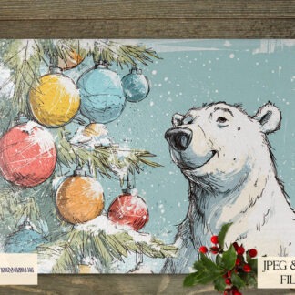 A4 landscape Christmas sketches featuring Santa, animals, elves and snowmen