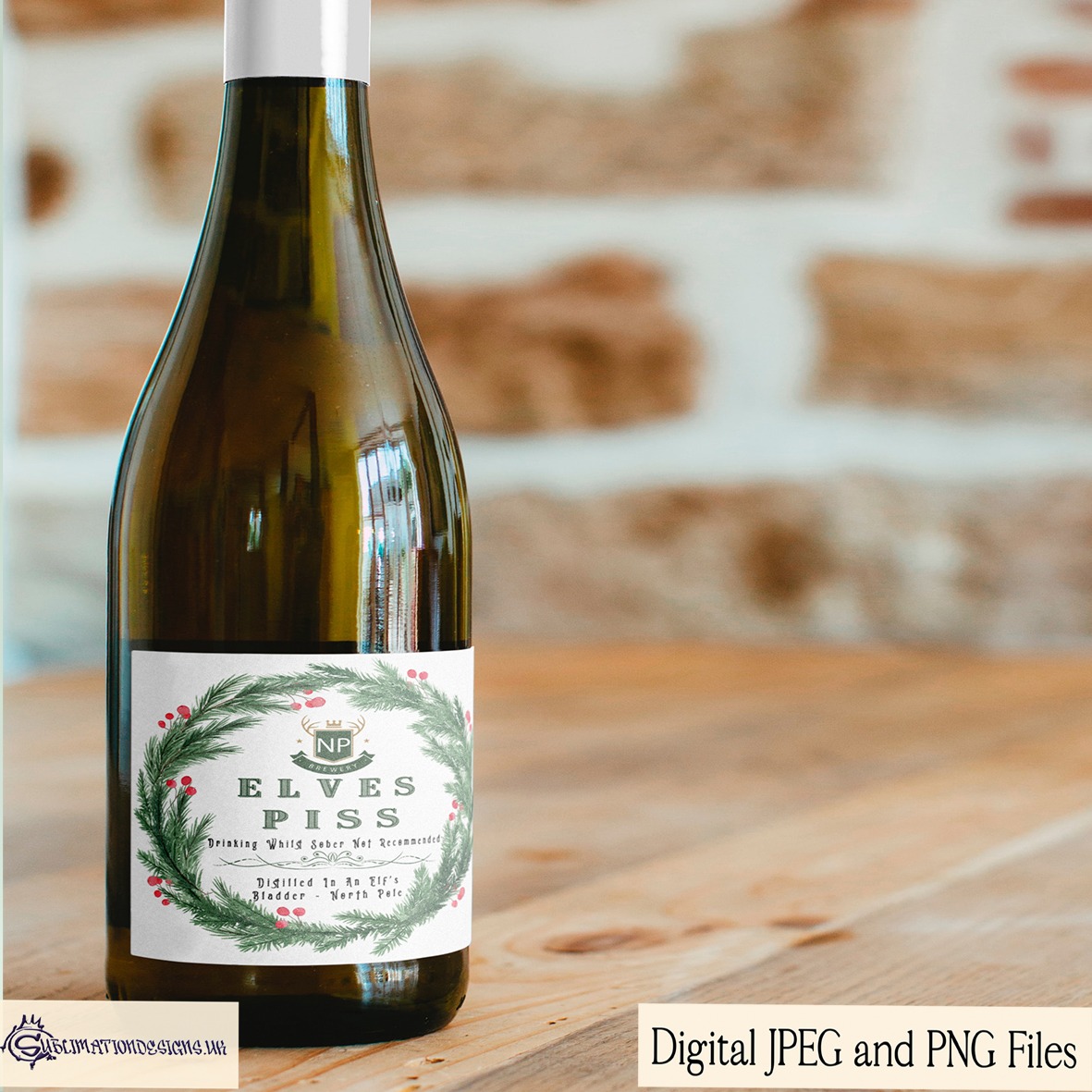 Funny Bottle Label Design Set featuring adult humour beer and wine labels for Secret Santa and gag gifts