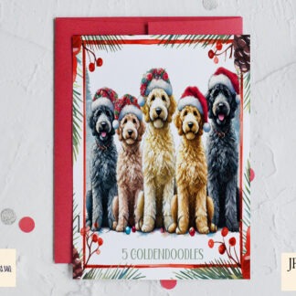 12 Dogs of Christmas Designs featuring festive dog illustrations inspired by the 12 Days of Christmas