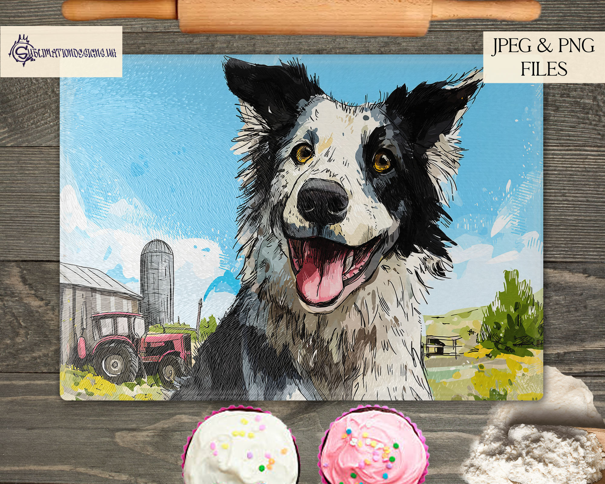 Farmyard animal sketch bundle featuring cows, pigs, horses and other farm animals on A4 templates