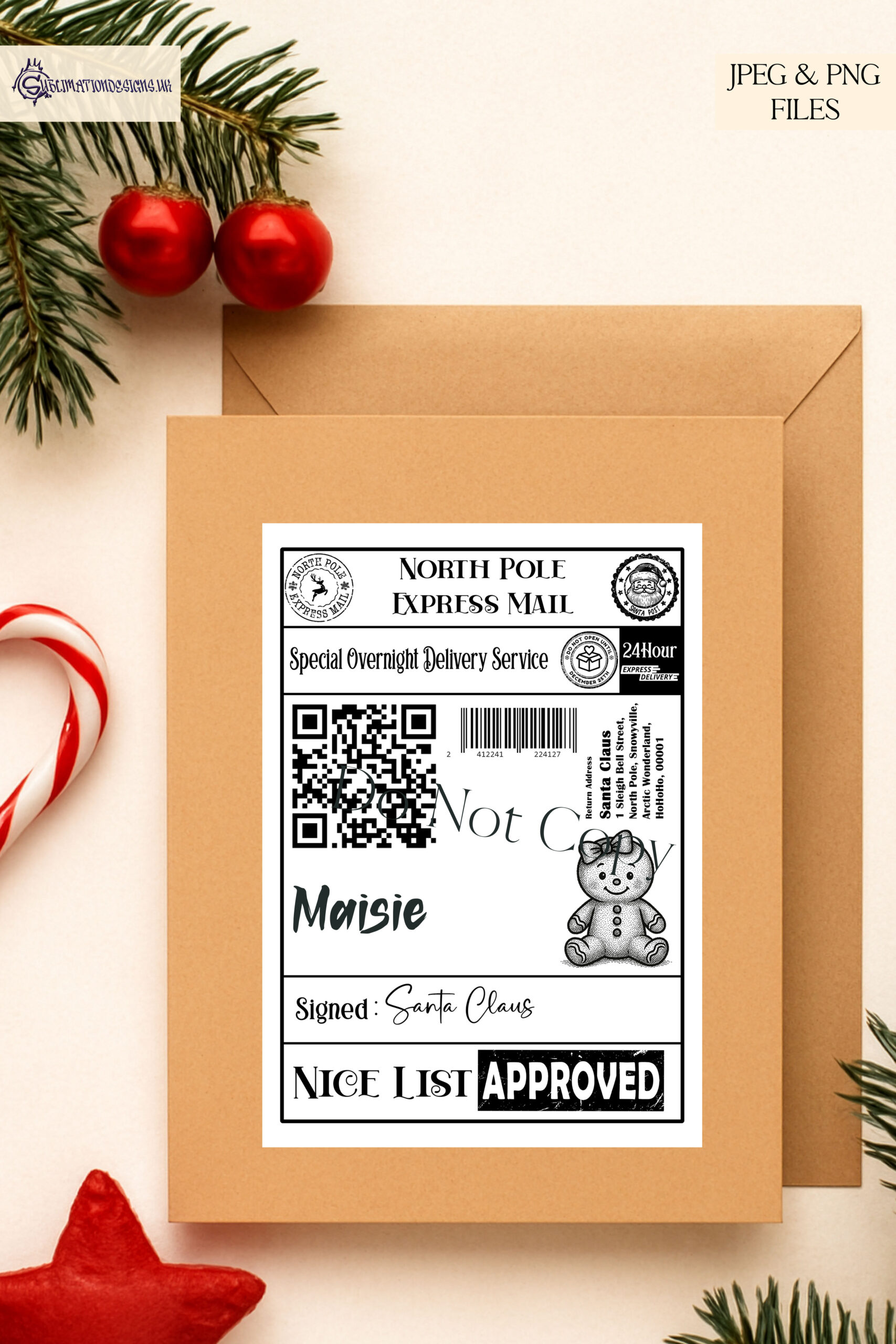 Christmas Post Label Bundle featuring 24 festive designs with new characters for customizable holiday labels