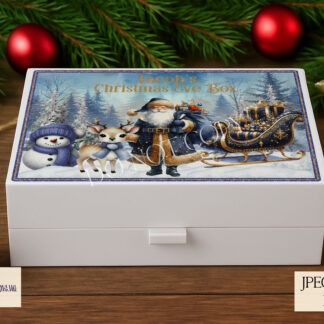 Santa and Friends Landscape Design Navy Blue and Gold Edition