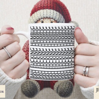 Swearing pattern Christmas mug wraps with funny festive phrases