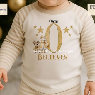 White and Gold Santa alphabet letters with matching star backgrounds and festive extras