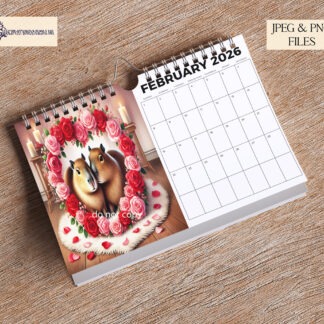 Twelve monthly Capybara designs shown on A4 layouts with seasonal backgrounds