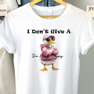 Male and female attitude duck designs shown with multiple wording variations