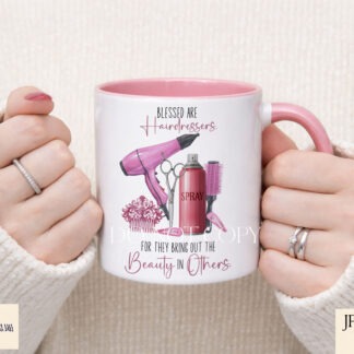 Pink hairdresser appreciation design with textless and worded variations shown on A4 layout