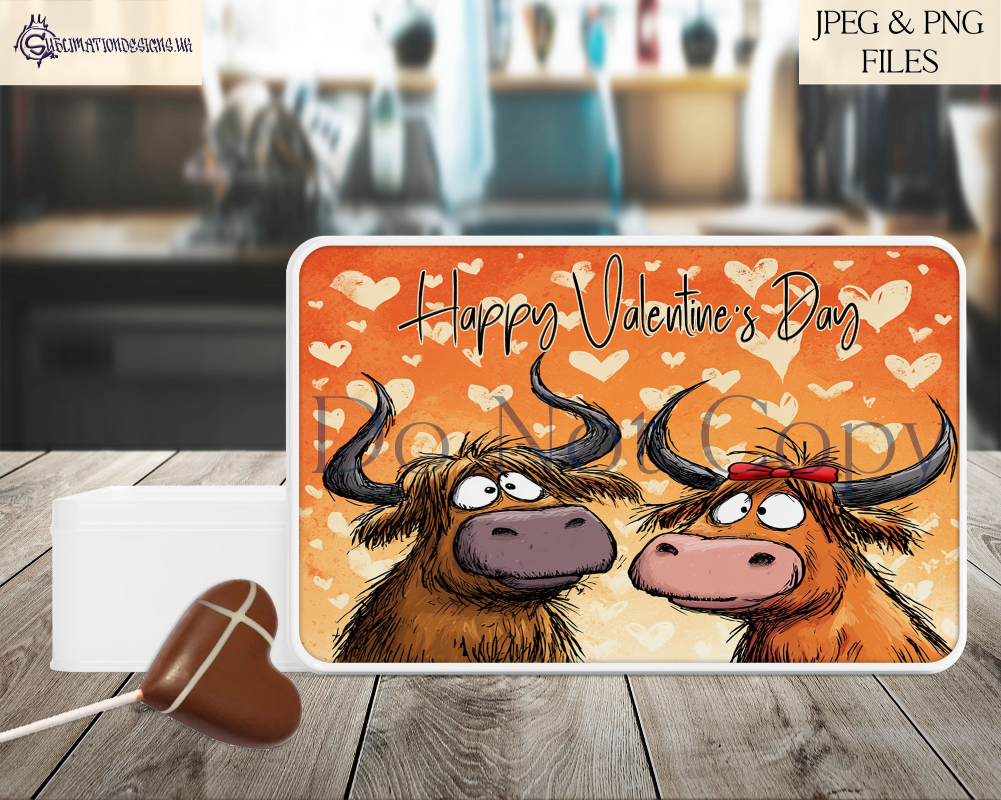 You Had Me At Moo Valentines Set preview showing Highland cows with textless and “You Had Me At Moo!” wording versions in JPEG and PNG.
