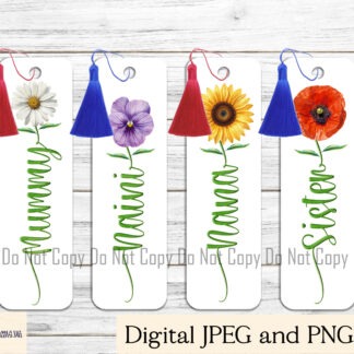Floral female title stems with interchangeable flower elements