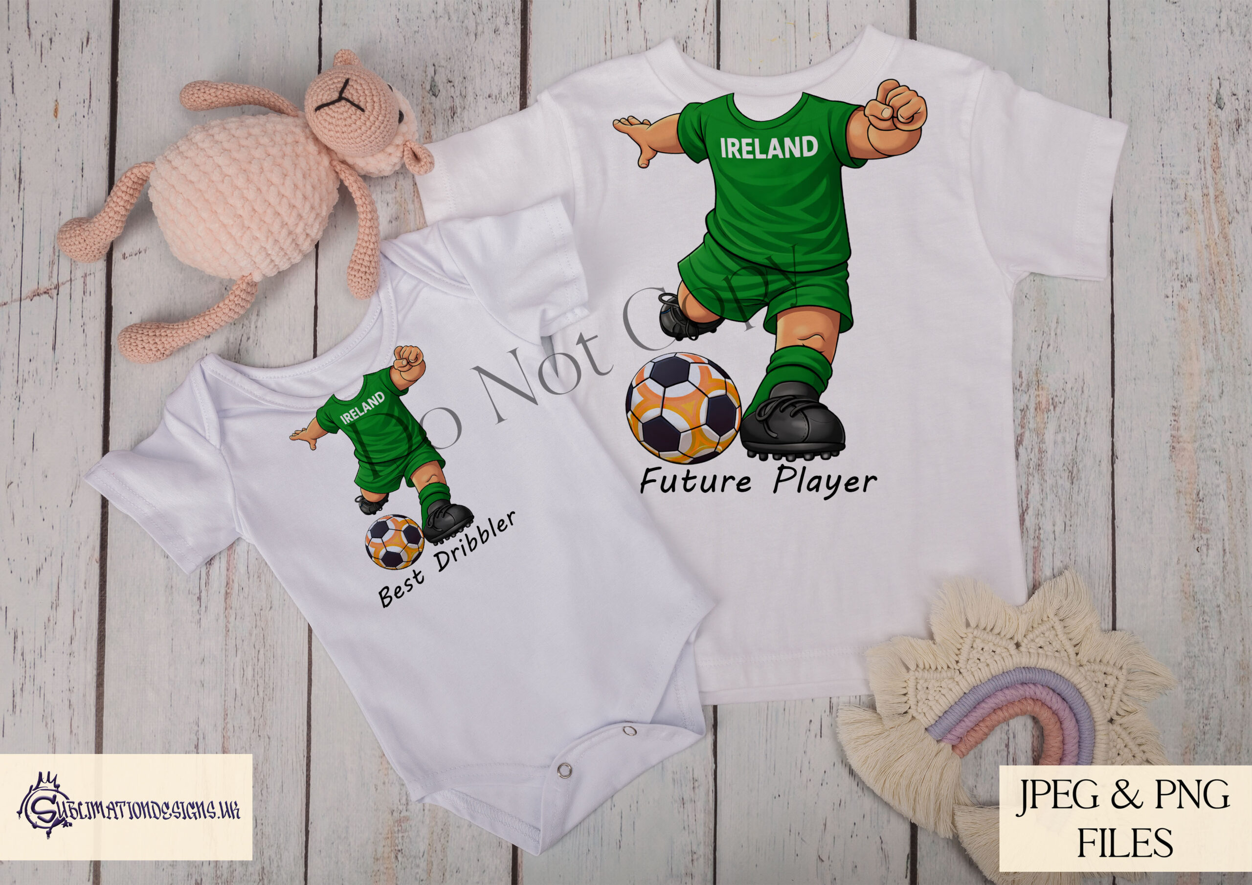 Headless Home Nations Football Players Set of 8 preview showing headless football players running forward with England, Scotland, Ireland and Wales shirts in light and dark skin tones, supplied in JPEG and PNG