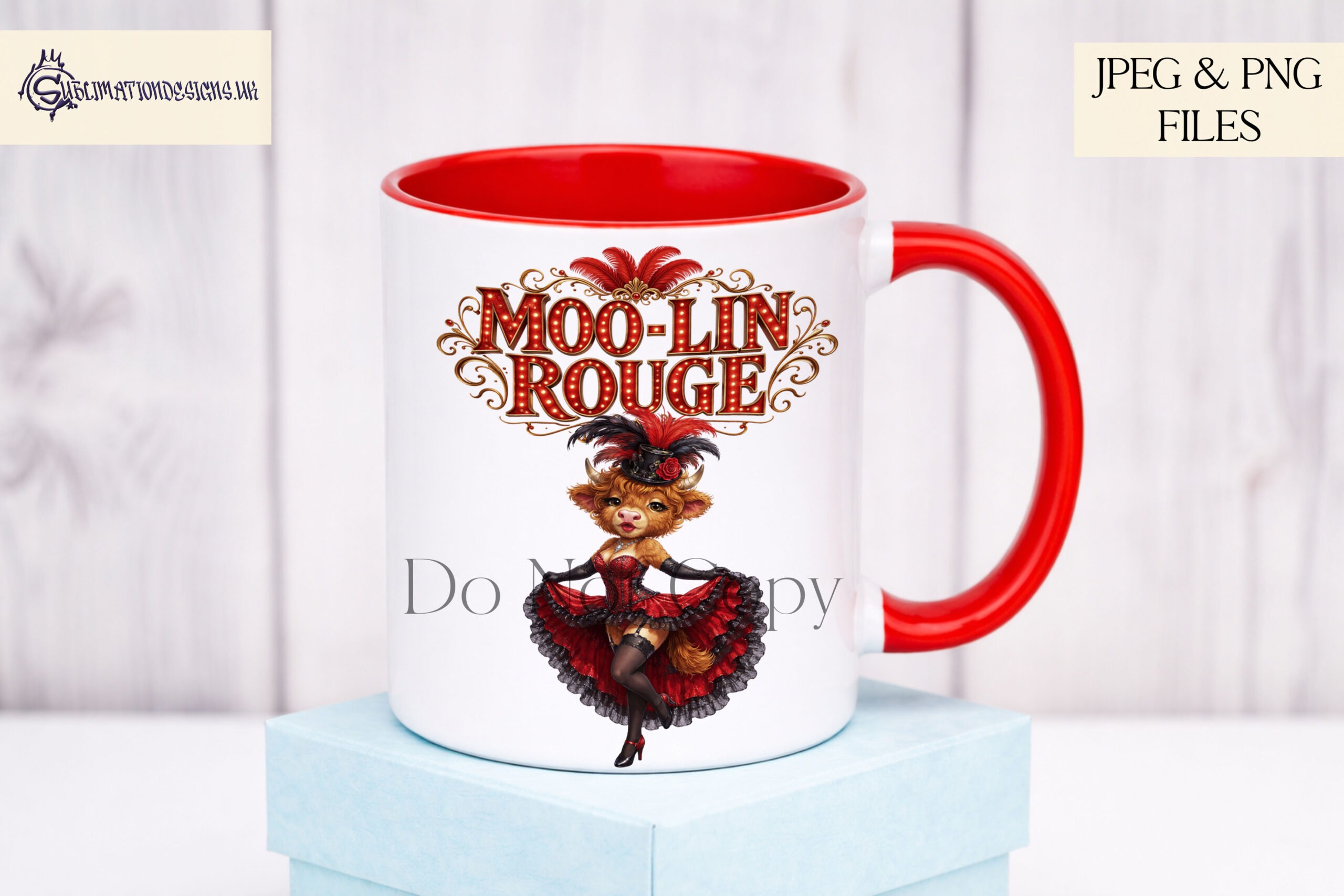 Cows In Character Comedy Designs Set of 12 preview showing novelty cow character themed designs with optional wording PNG files, supplied in JPEG and PNG