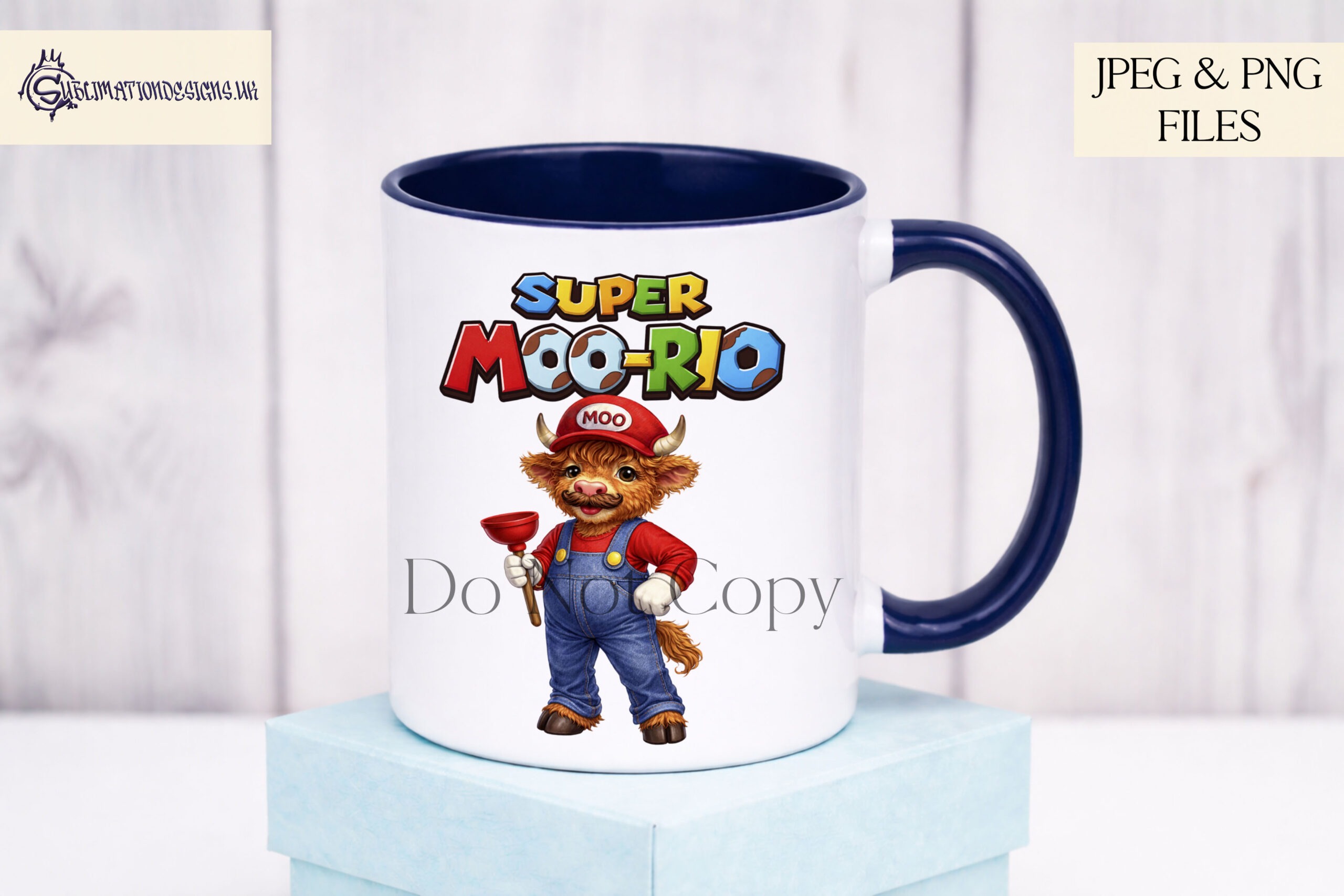 Cows In Character Comedy Designs Set of 12 preview showing novelty cow character themed designs with optional wording PNG files, supplied in JPEG and PNG