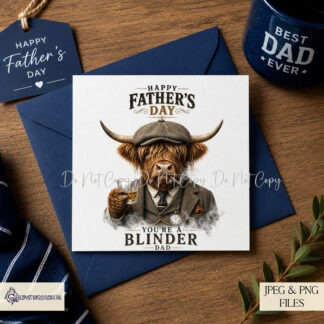 Gangster highland cow designs with humorous wording suitable for mugs cards cushions and gifts