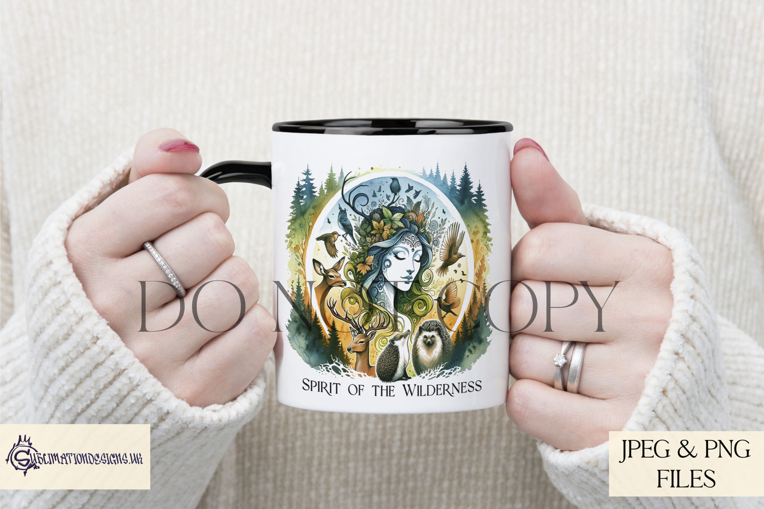 Wicca witchcraft designs with spiritual symbols including triple goddess horned god and tree of life for t shirts mugs and tote bags