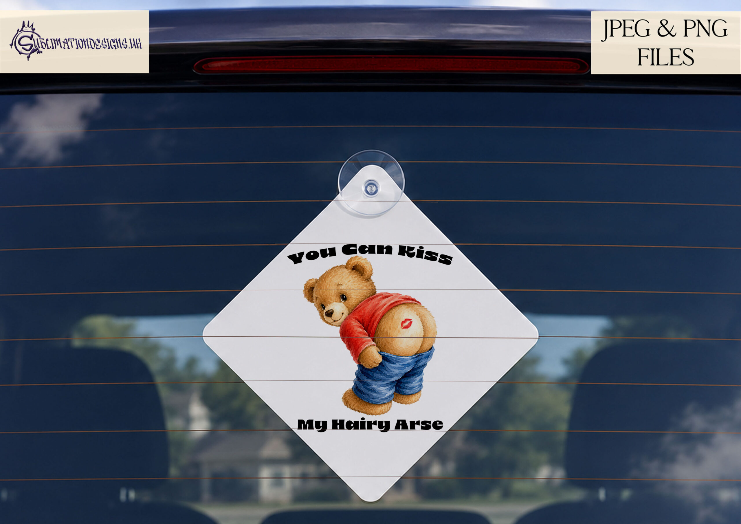 Comedy teddy bear designs with cheeky bare bum humour for mugs cards keyrings and novelty gifts