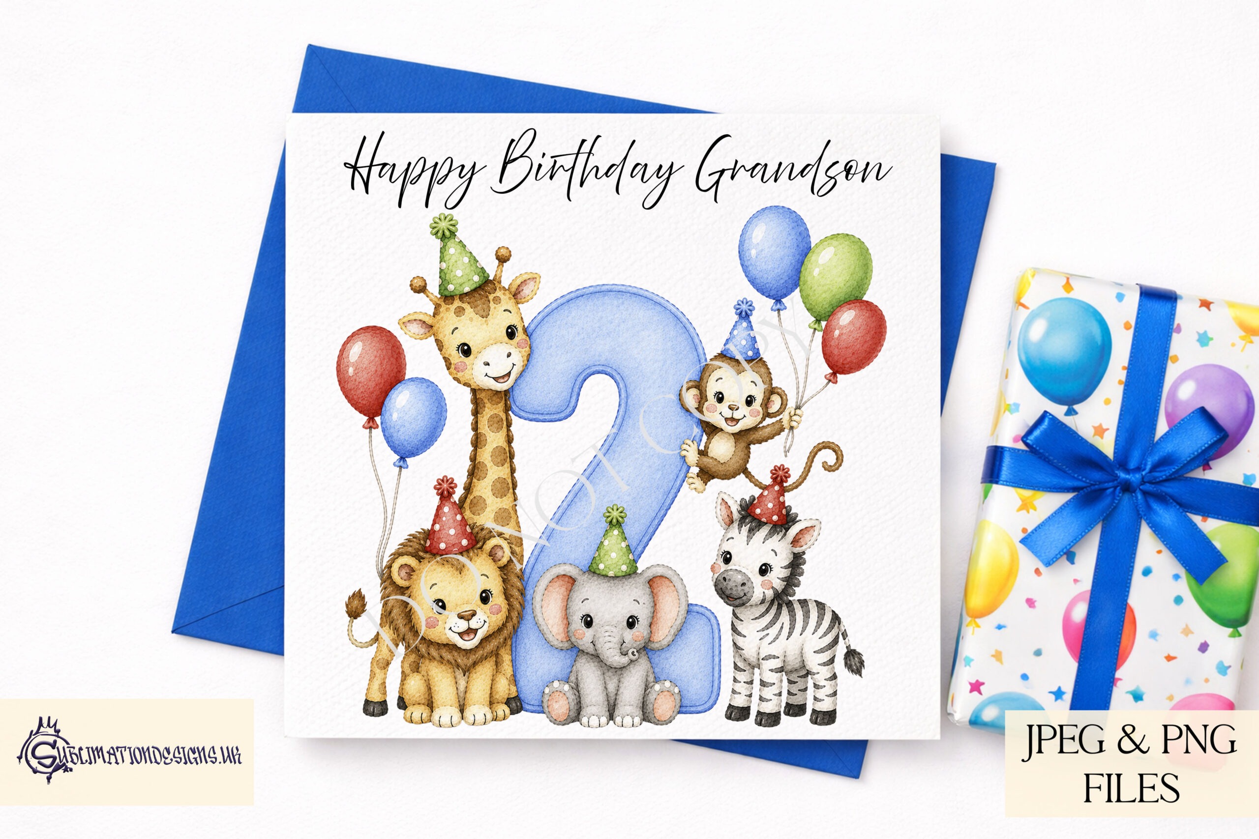 Blue safari milestone number designs with wording for baby monthly milestones birthday cards and keepsakes