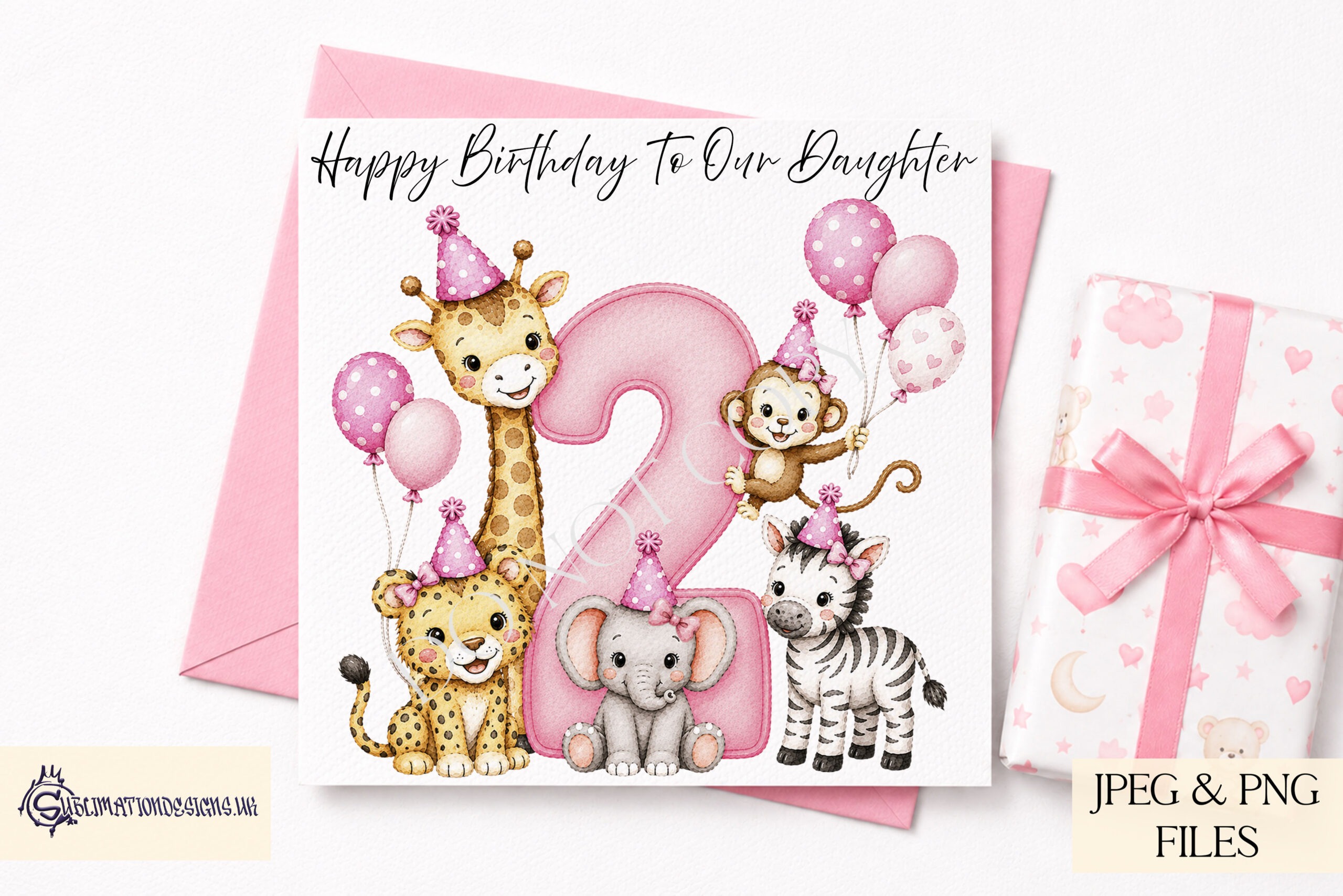Pink safari milestone number designs with wording for baby girl monthly milestones birthday cards and keepsakes