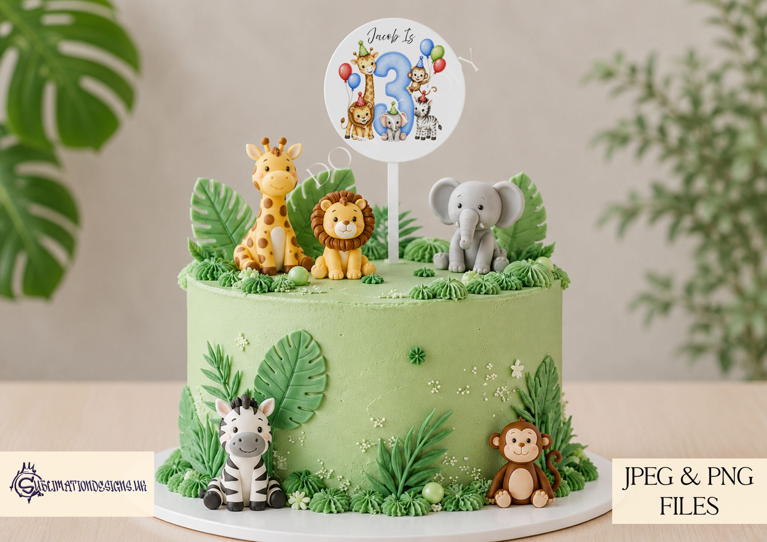 Blue safari milestone number designs with wording for baby monthly milestones birthday cards and keepsakes