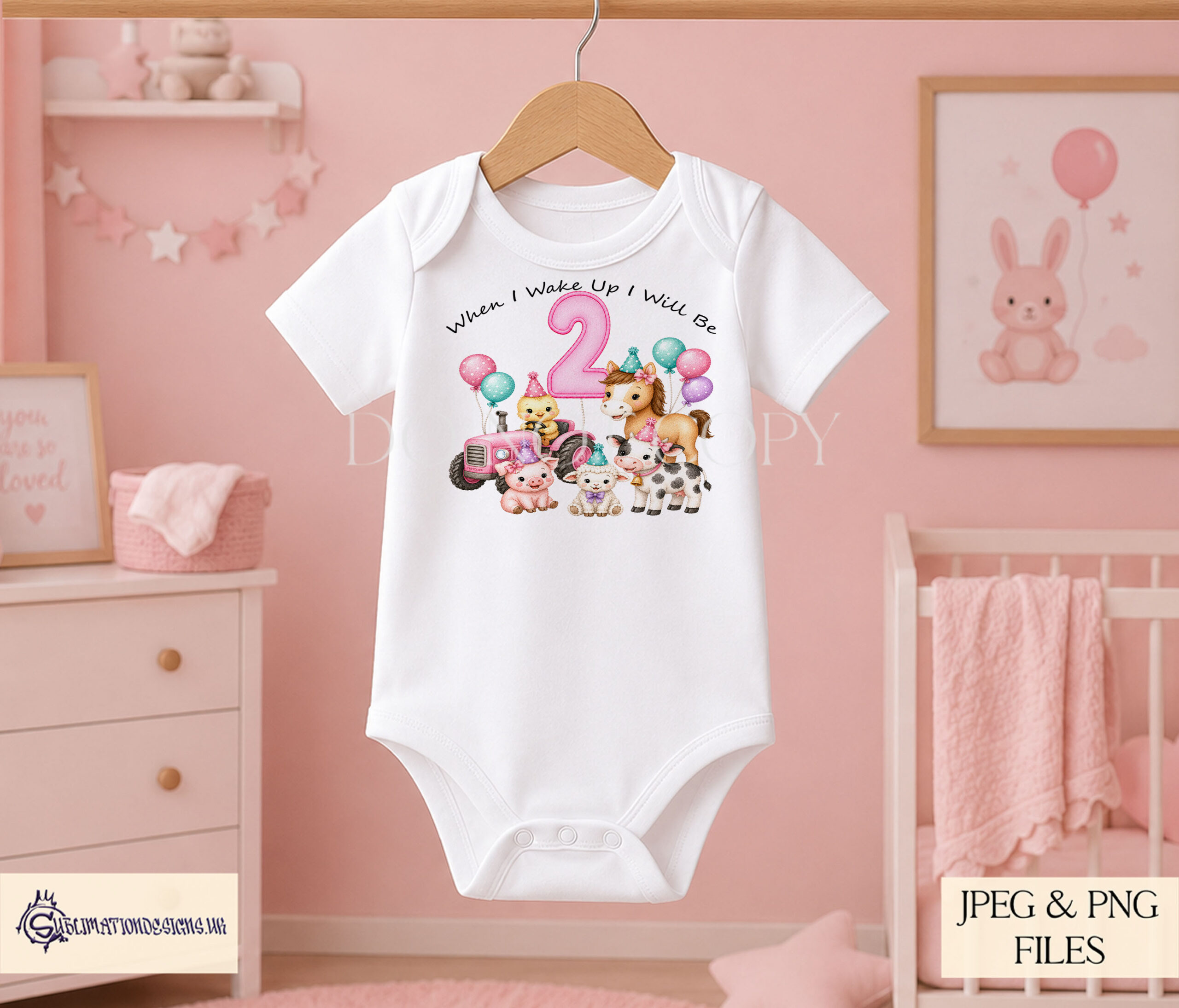 Pink farmyard milestone number designs with farm animals for baby girl monthly milestones birthday cards and keepsakes