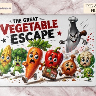 Comedy kitchen chopping board designs with funny vegetable themes for novelty gifts and kitchen décor products
