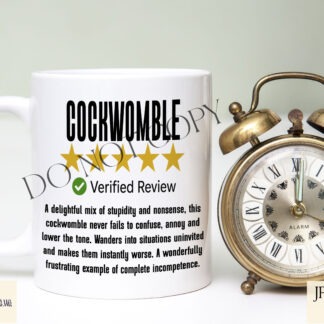 5 star review style comedy designs with adult humour insults for mugs cards and novelty gifts