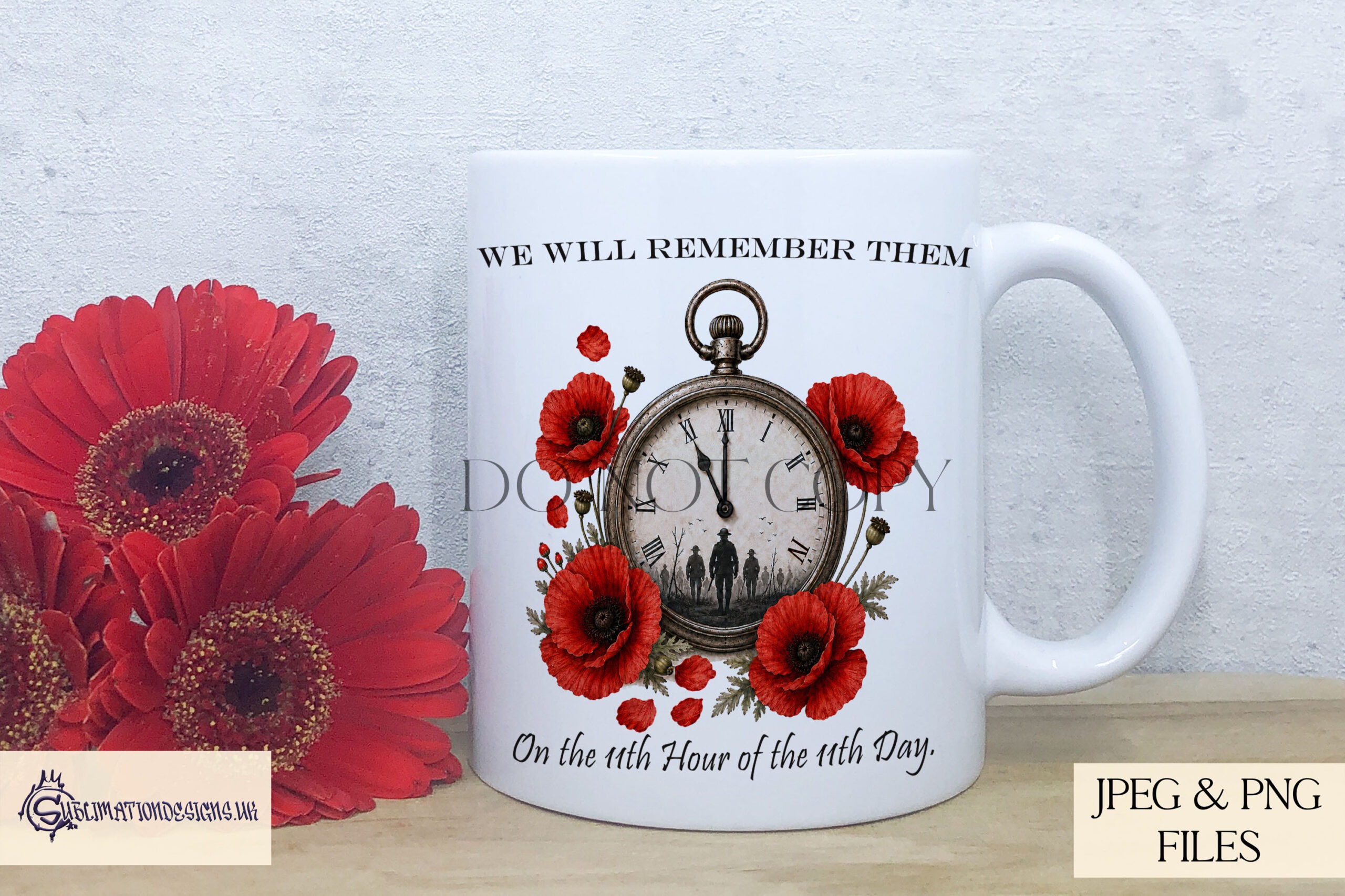 Vintage pocket watch with poppies and soldier silhouettes set to 11 for remembrance gifts and memorial products