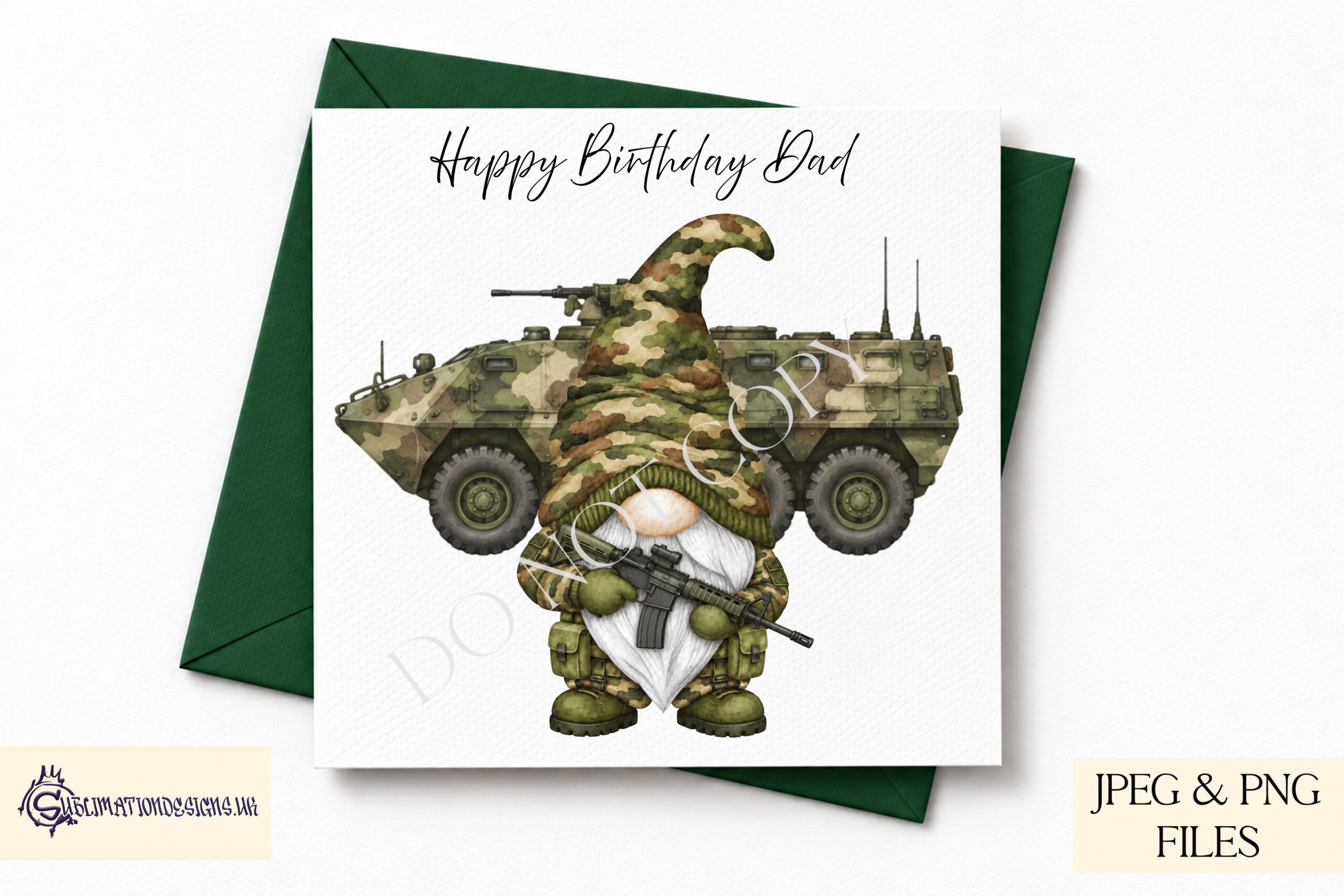 Military Army gonk gnome clip art featuring male and female characters in Army uniforms with military vehicle background designs