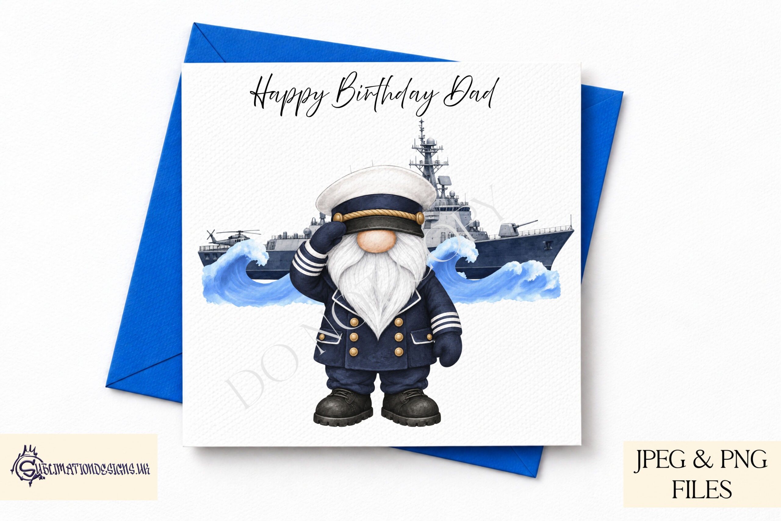 Military Navy gonk gnome clip art featuring male and female characters in naval uniforms with Navy vessel background designs