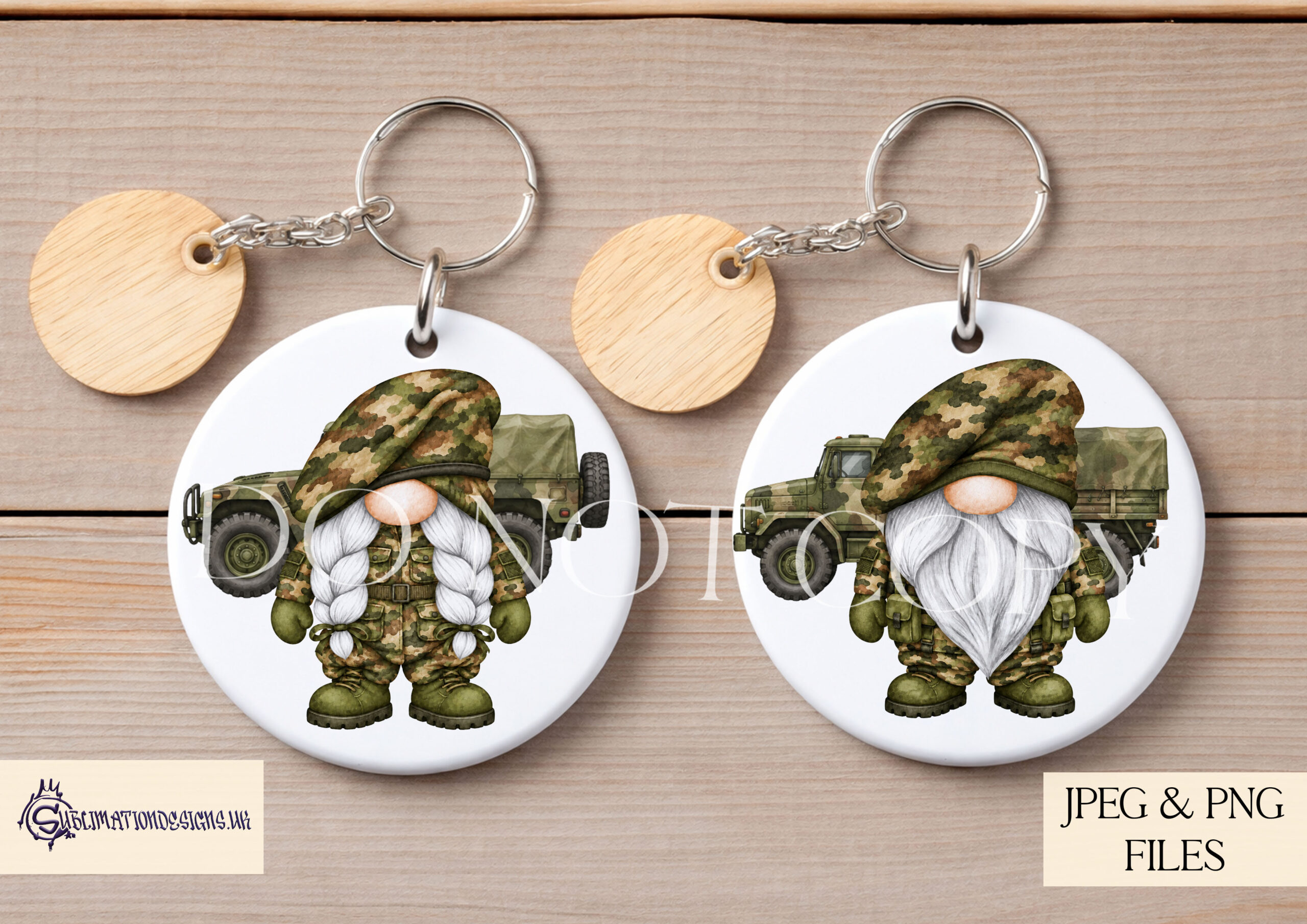 Military Army gonk gnome clip art featuring male and female characters in Army uniforms with military vehicle background designs