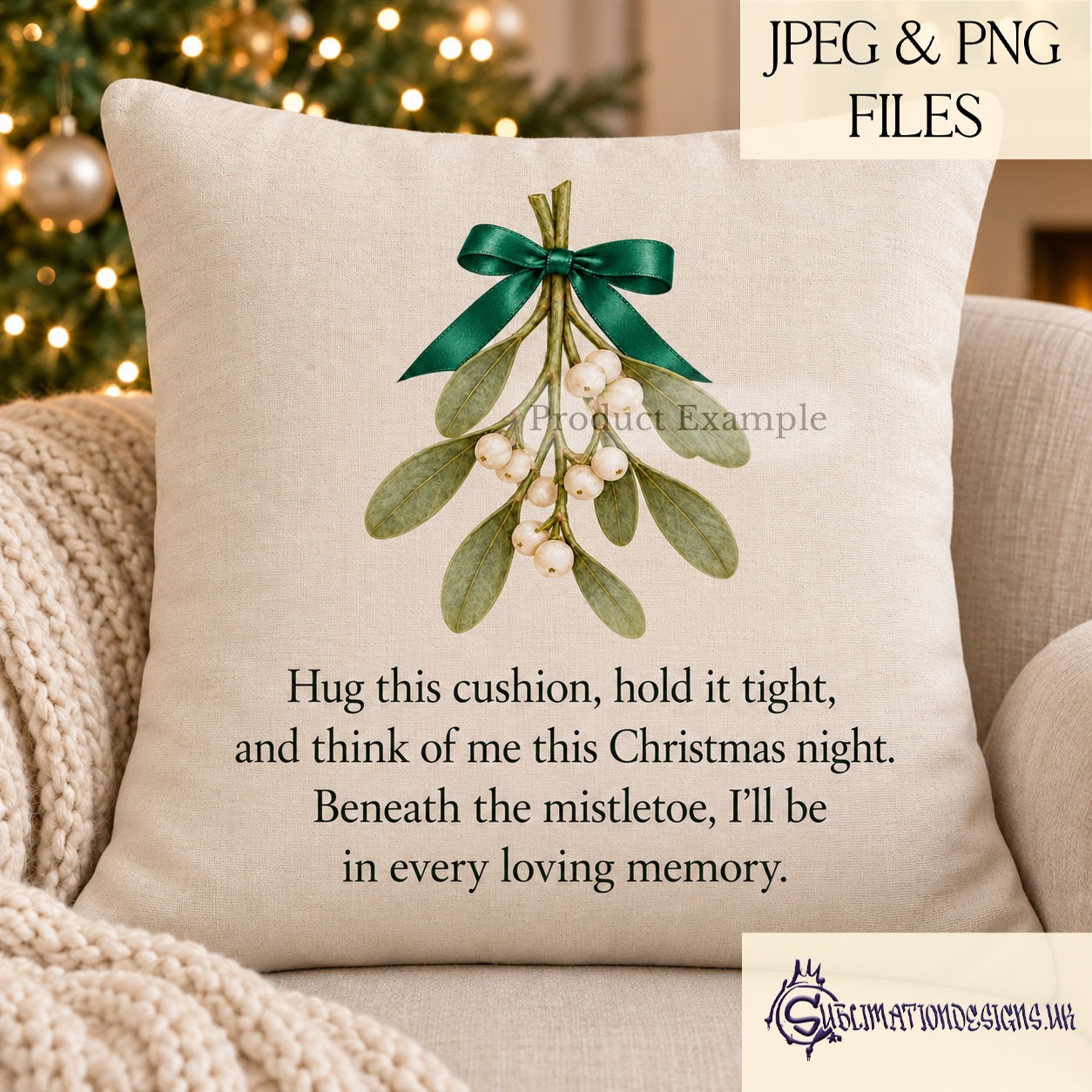 Christmas Memorial Mistletoe Designs Set of 4 featuring four textless festive mistletoe remembrance designs with bonus photo frame and three inspirational Christmas memorial mock ups